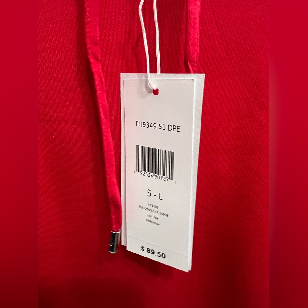 Lacoste Men's long sleeve hooded shirt regular fit Red size 5-Large new with tag - Picture 3 of 5